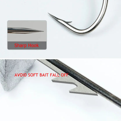 10pcs 2.7g 3.5g 4.2g 5g far casting fishing hook jig head hook ,stand hook for soft worm