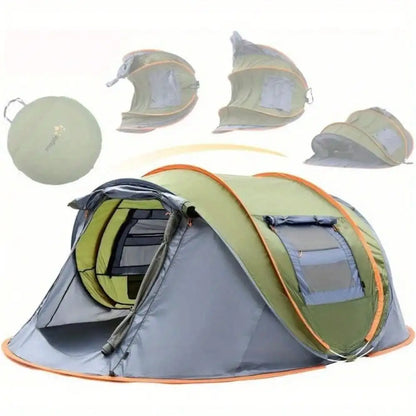 Camping Tent - 4-Person Easy Pop Up Tent with 2 Doors - UPF50+ Waterproof
