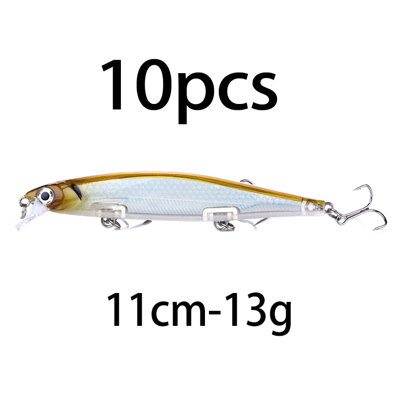 1Pcs Suspended Sinking Wobbler Minnow Laser Fishing lure 11cm 13g