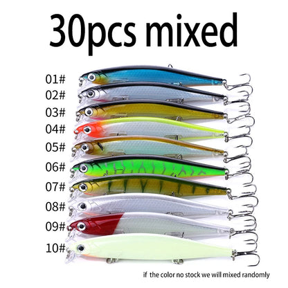 1Pcs Suspended Sinking Wobbler Minnow Laser Fishing lure 11cm 13g