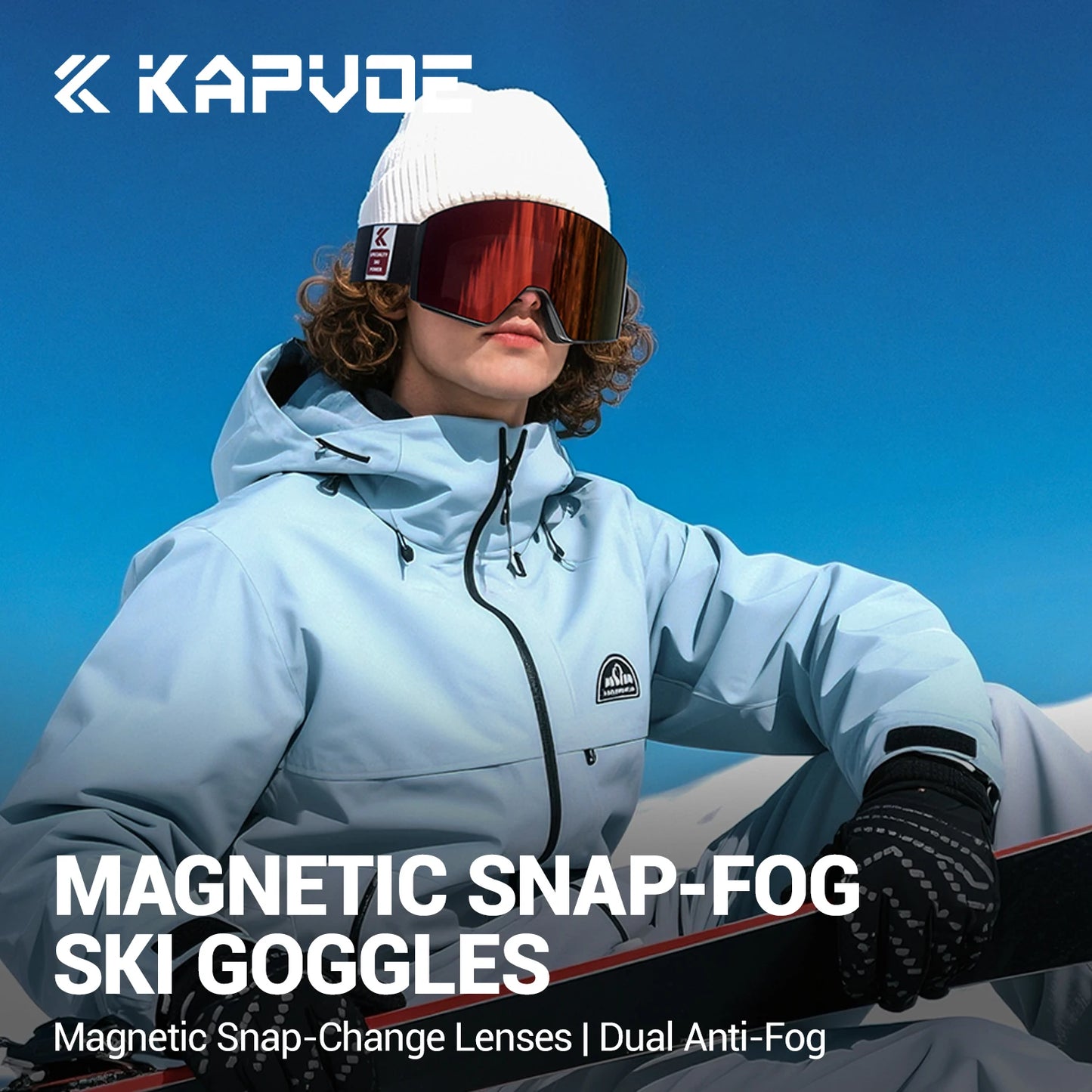 Photochromic UV400 Anti-fog Magnetic Snowboard, Ski Goggles