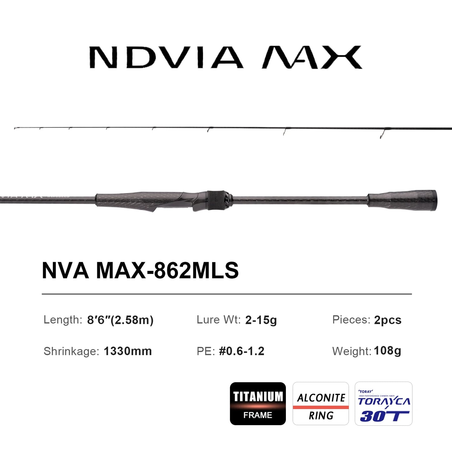 PURELURE NEW NDVIA MAX Ajing And Eging Tubular Tip 8FT 8.3FT 8.6FT 1.2-10G Soft Lure And EGI F/MF Action Perch Pike Zander Squid