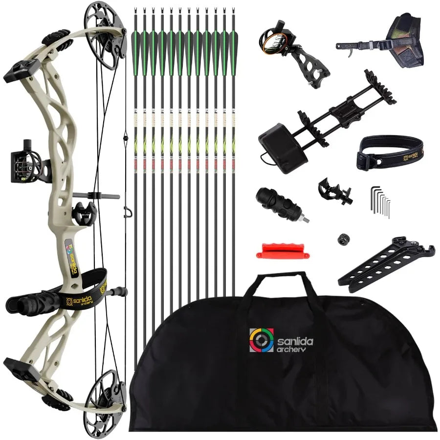 Sanlida Dragon X9 Ready to Hunt Compound Bow Package for Adults Archery Compound Bow and Arrow Set 070 Lbs Draw Weight No Bow P