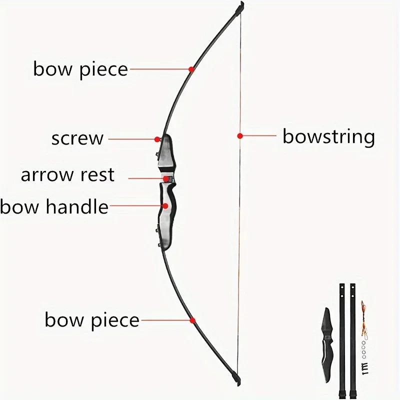30 Pound Right-handed Detachable Black Straight Bow Suitable