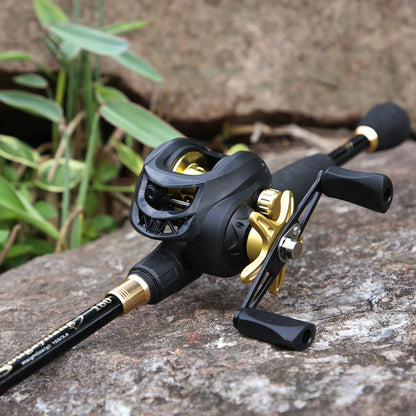 Sougayilang 1.8-2.4m Casting Fishing Combo Telescopic Fishing Rod and 7.2:1 High Speed Fishing Reel