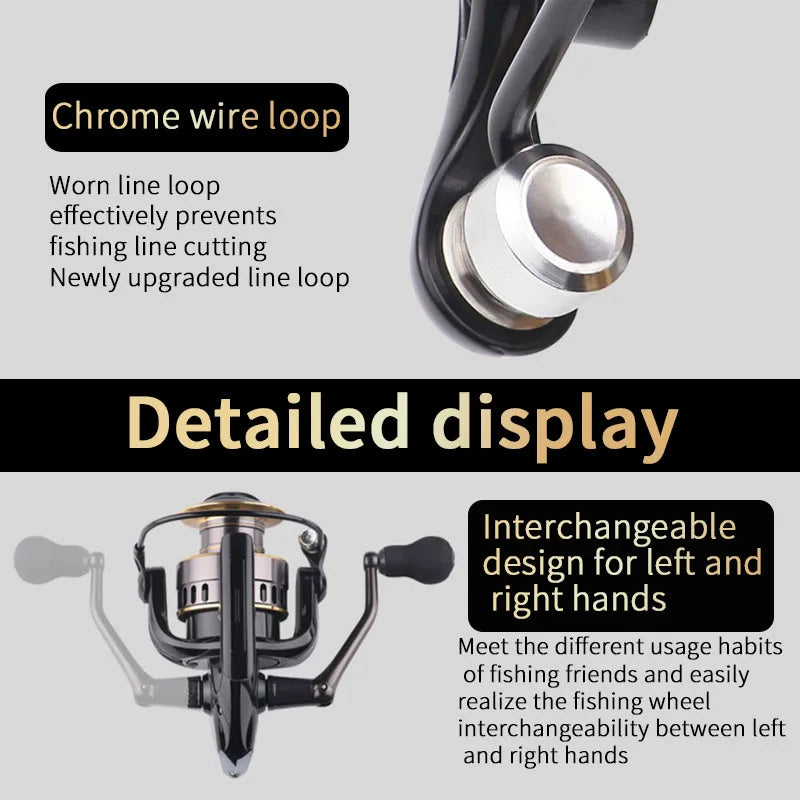 Smooth and Sensitive Aluminum Alloy Body Two-Hand Rotating Fishing Reel