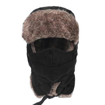 Winter Warm Hat Cold Weather Ushanka Russian Outdoor Ski Hunting Hat with Earflaps Windproof Mask Lei Feng Hat for Men Women