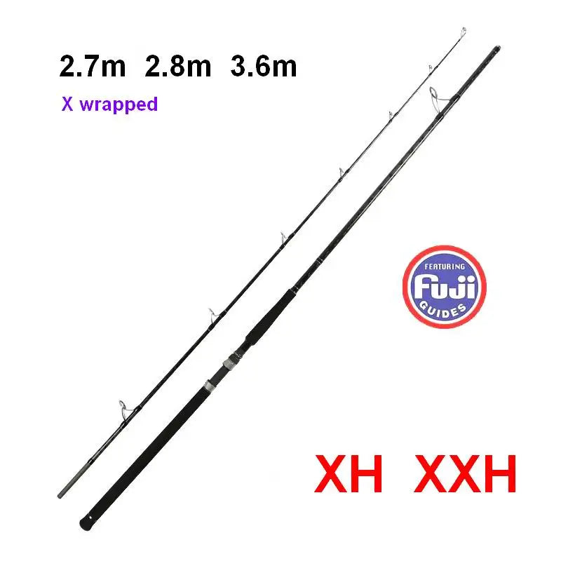 2.7m 2.8m 2 Sections 3.6m 3 Sections Carbonfiber Fishing Rod Tip 3.4mm - 5.0mm Bait 50-300g
