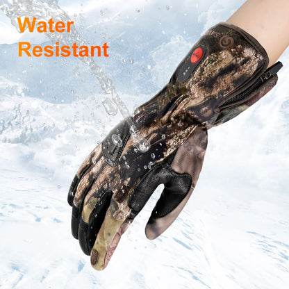 Rechargeable Windproof Unisex Heated Gloves with Battery