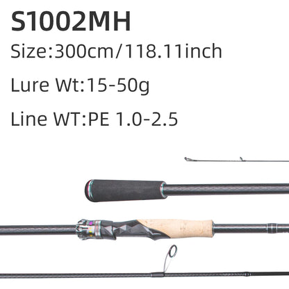 FISHINGFANS 30+40T High Carbon Fiber M MH Fishing Rod Fuji O+ Alconite Guide Cork handle spinning casting fishing rodA