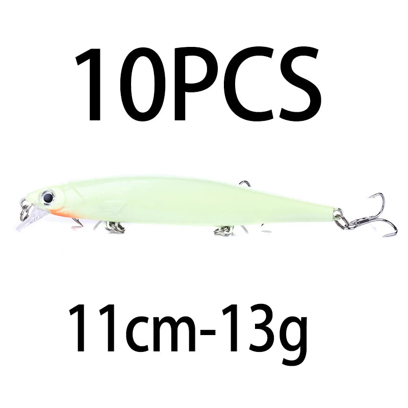 1Pcs Suspended Sinking Wobbler Minnow Laser Fishing lure 11cm 13g