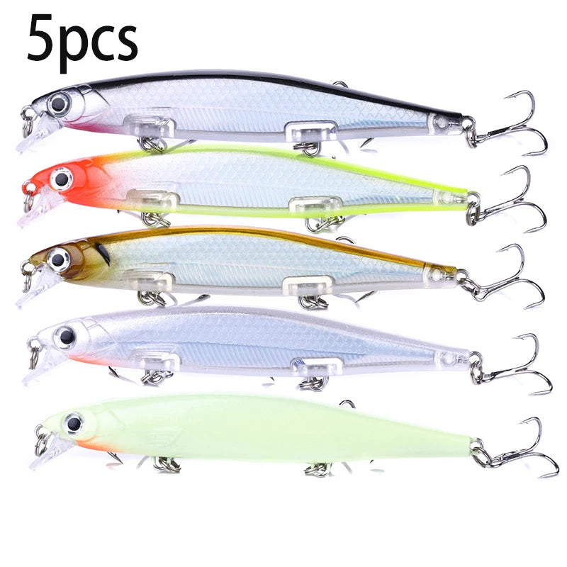 1Pcs Suspended Sinking Wobbler Minnow Laser Fishing lure 11cm 13g