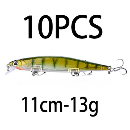 1Pcs Suspended Sinking Wobbler Minnow Laser Fishing lure 11cm 13g