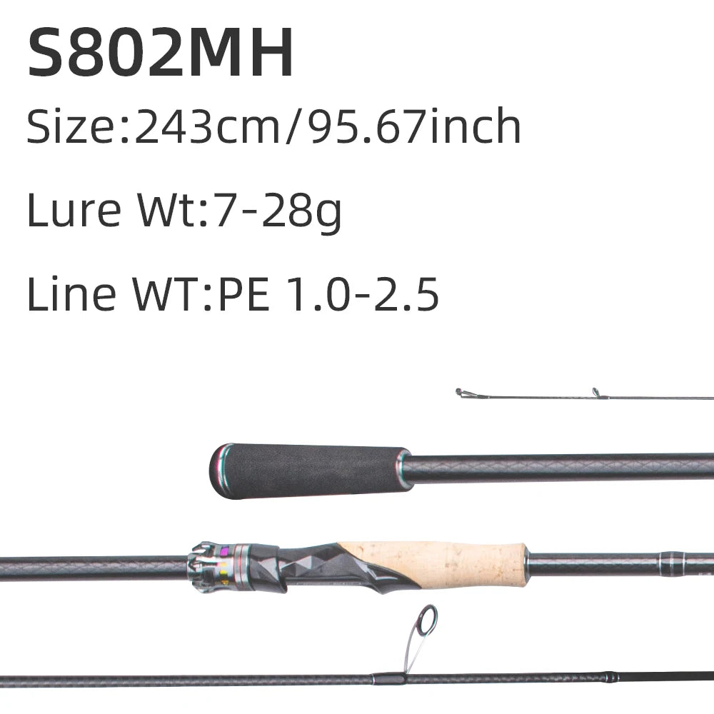 FISHINGFANS 30+40T High Carbon Fiber M MH Fishing Rod Fuji O+ Alconite Guide Cork handle spinning casting fishing rodA