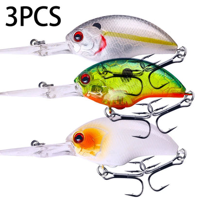 13G 9CM Fishing Lures Crankbait Minnow Bass Treble Hooks Swim Hard Lure Baits Wobbler