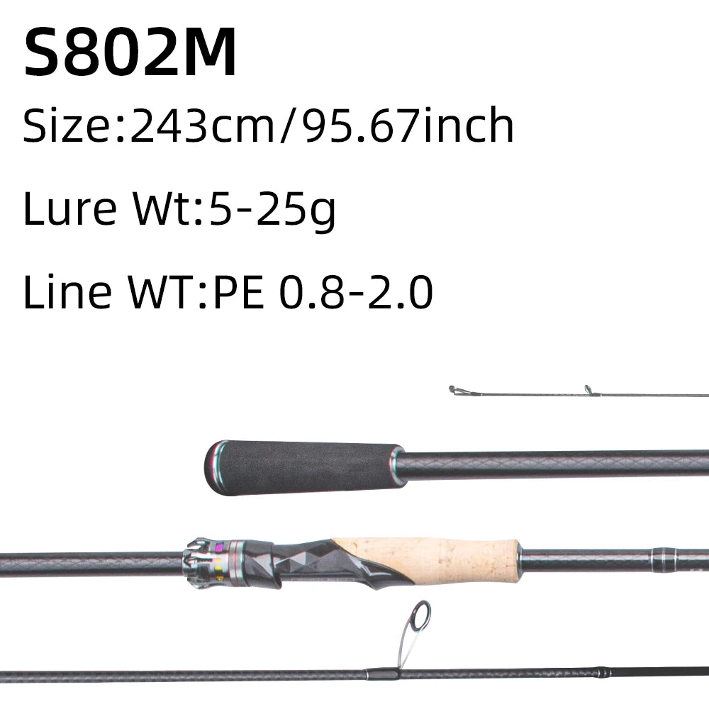 FISHINGFANS 30+40T High Carbon Fiber M MH Fishing Rod Fuji O+ Alconite Guide Cork handle spinning casting fishing rodA