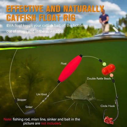 Catfishing Tackle Making Kit - 102PCS/99PCS Rig Accessories With Floats, Hooks, Swivels, and Fishing Bells