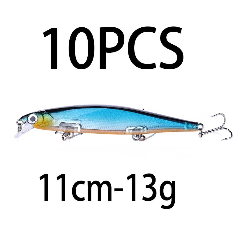 1Pcs Suspended Sinking Wobbler Minnow Laser Fishing lure 11cm 13g