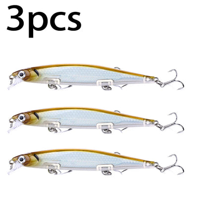 1Pcs Suspended Sinking Wobbler Minnow Laser Fishing lure 11cm 13g