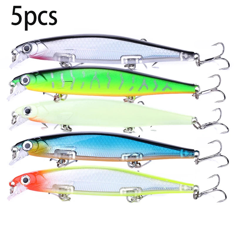 1Pcs Suspended Sinking Wobbler Minnow Laser Fishing lure 11cm 13g