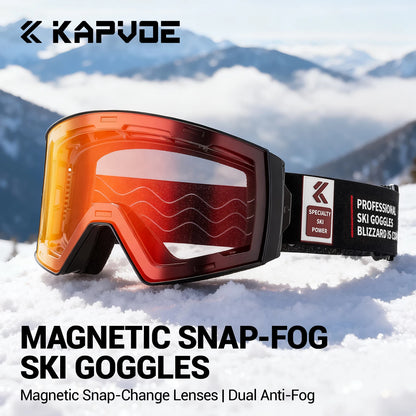 Photochromic UV400 Anti-fog Magnetic Snowboard, Ski Goggles
