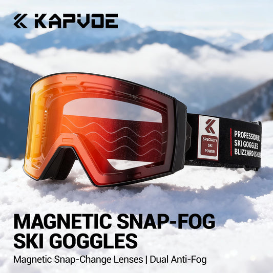 Photochromic UV400 Anti-fog Magnetic Snowboard, Ski Goggles