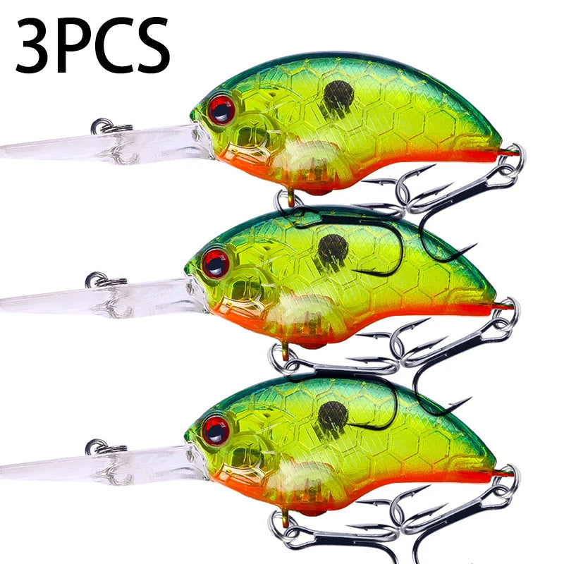 13G 9CM Fishing Lures Crankbait Minnow Bass Treble Hooks Swim Hard Lure Baits Wobbler