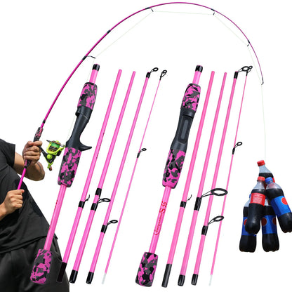 Sougayilang 5 Section Spinning Casting Fishing Rod 1.8M Strong and Lightweight Poles for Travel Freshwater Fishing Pesca