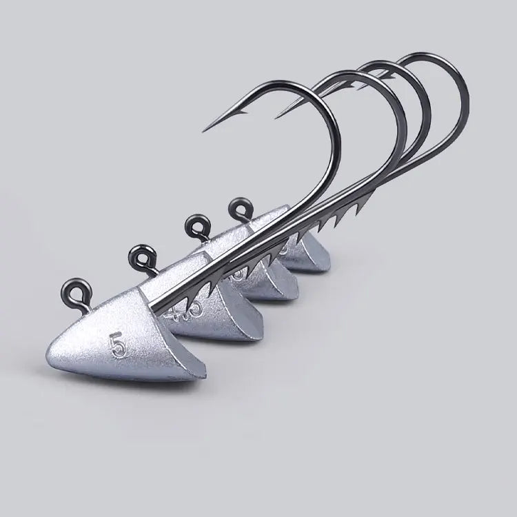 10pcs 2.7g 3.5g 4.2g 5g far casting fishing hook jig head hook ,stand hook for soft worm