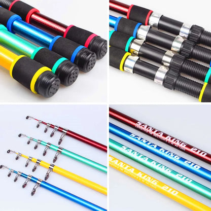 SantaKing 1.8M 2.1M 2.4M Telescopic Fishing Rod Portable Spinning Fishing Rods Fishing Poles