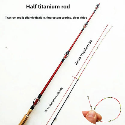 New solid wood raft, fishing rod wheel, bridge raft, titanium alloy fiberglass carbon hand-held fishing rod