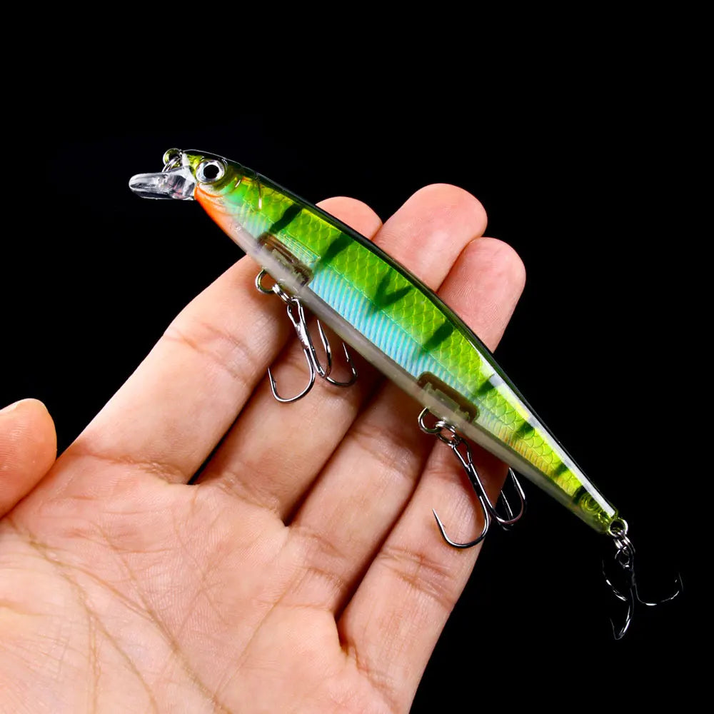 1Pcs Suspended Sinking Wobbler Minnow Laser Fishing lure 11cm 13g