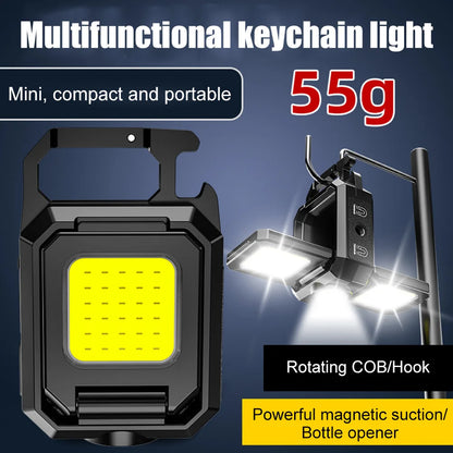 1p XPE Pocket Flashlight 1000LM COB LED Emergency Lamp 800mAh Type-C USB Rechargeable