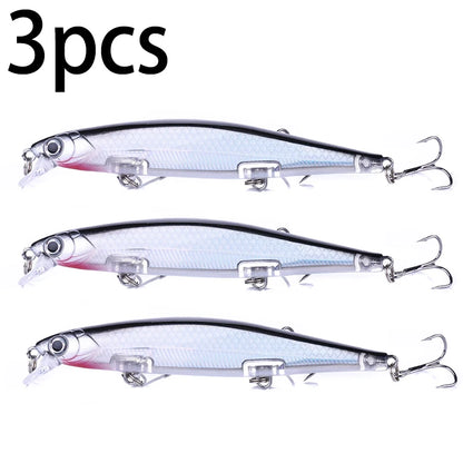 1Pcs Suspended Sinking Wobbler Minnow Laser Fishing lure 11cm 13g