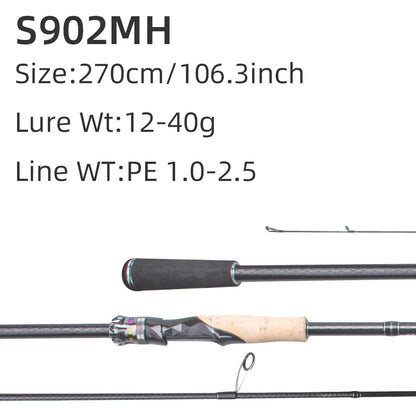FISHINGFANS 30+40T High Carbon Fiber M MH Fishing Rod Fuji O+ Alconite Guide Cork handle spinning casting fishing rodA