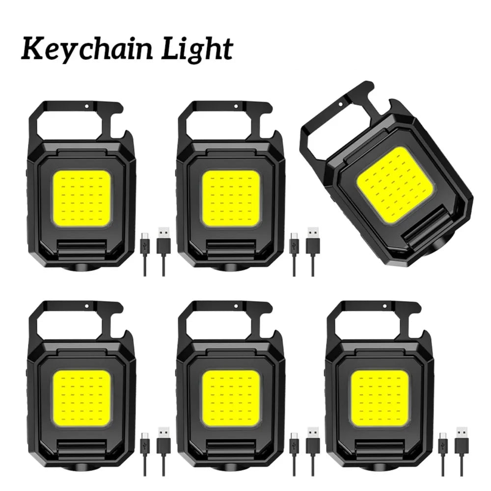 1p XPE Pocket Flashlight 1000LM COB LED Emergency Lamp 800mAh Type-C USB Rechargeable