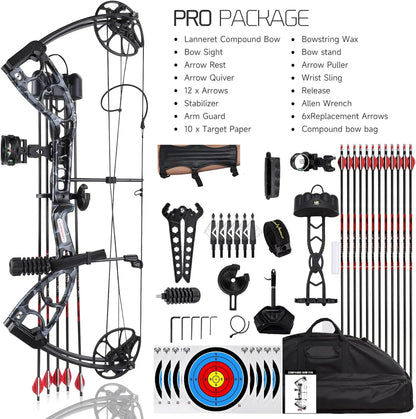 Compound Bow and Archery Sets - Right Hand Archery Compound Bows 30-70 lbs Draw Weight Adjustable for Youth，Adults and Beginners
