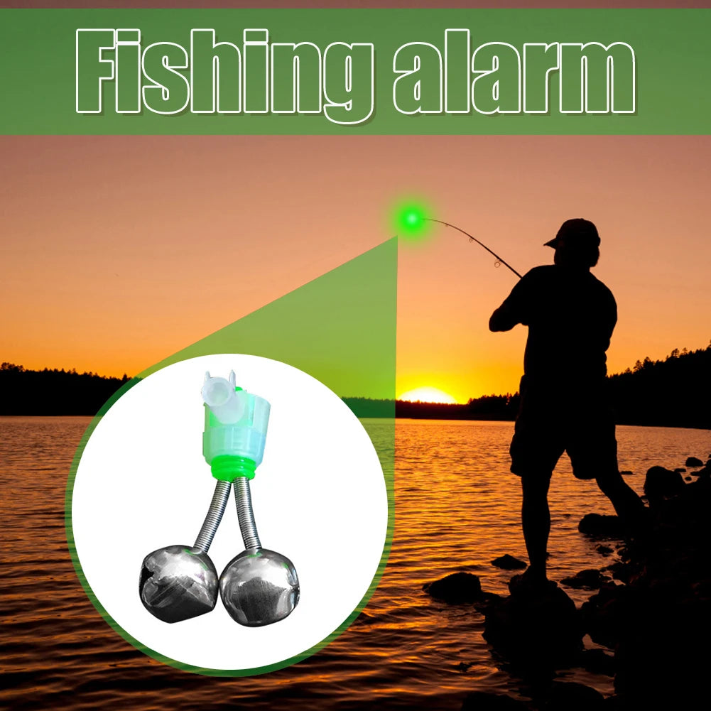 20-1PCS Fish Bite Alarm Twin Spiral Bells Fishing Indicator Bait Alarm