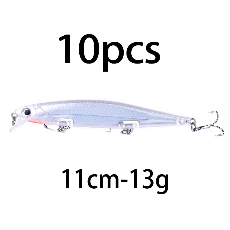 1Pcs Suspended Sinking Wobbler Minnow Laser Fishing lure 11cm 13g