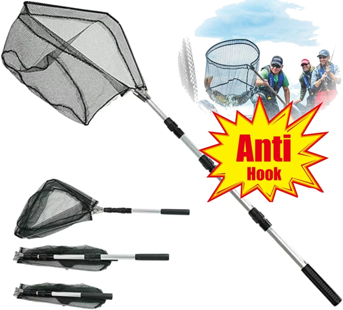 Telescopic Folding Fishing Landing Net 190CM Pole Collapsible Extensible Aluminum long Handle