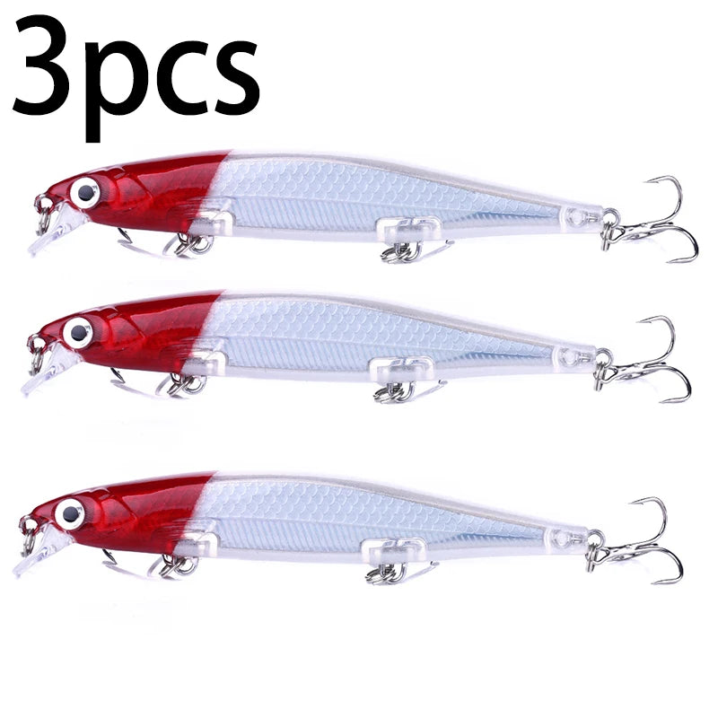 1Pcs Suspended Sinking Wobbler Minnow Laser Fishing lure 11cm 13g