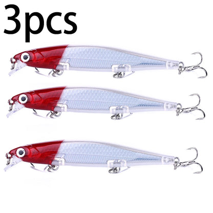 1Pcs Suspended Sinking Wobbler Minnow Laser Fishing lure 11cm 13g