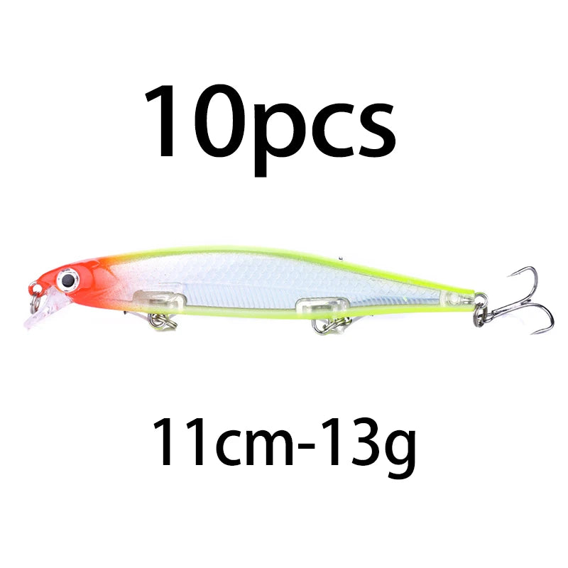 1Pcs Suspended Sinking Wobbler Minnow Laser Fishing lure 11cm 13g