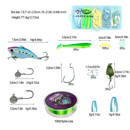 Fishing Rod Reel Combo- Fishing Full Kits With Telescopic Fishing Rod And Spinning Reel Baits Hooks Travel Pole Set