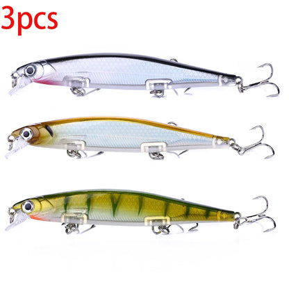 1Pcs Suspended Sinking Wobbler Minnow Laser Fishing lure 11cm 13g