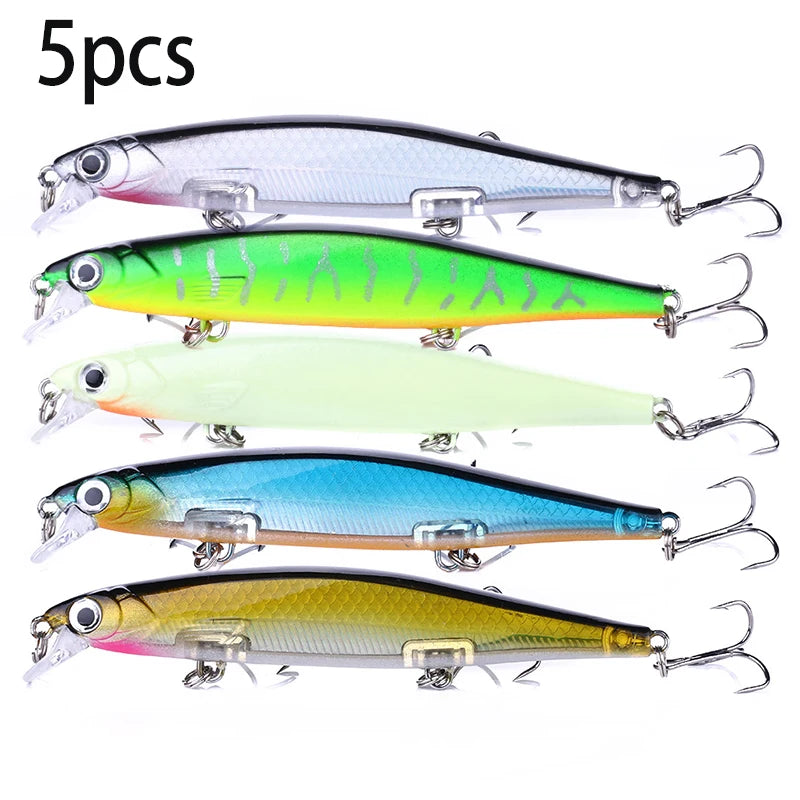 1Pcs Suspended Sinking Wobbler Minnow Laser Fishing lure 11cm 13g