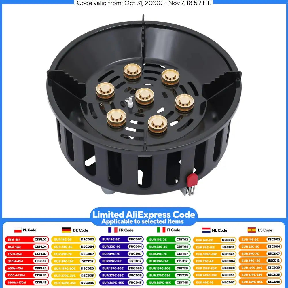 Cold-Rolled Steel Portable Camping Stove, 72000BTU 3-Adapter Gas Cooker