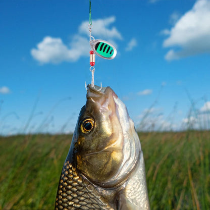 30pcs Metal Spoon Spinner Fishing Lure with Treble Hook Fishing Wobblersr